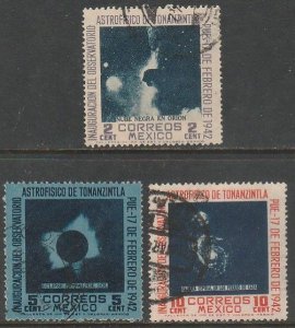 MEXICO 774-776, OPENING OF Tonanzintla Astrophysics Observatory USED. F-VF. (2)