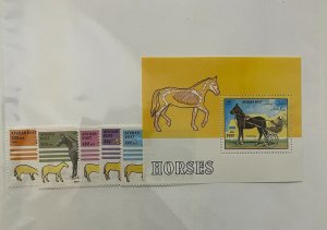 Souvenir Sheet Afghanistan dated 1996 Horses set nh