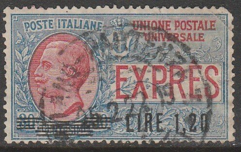 Italy E10, SURCHARGED SPECIAL DELIVERY, USED. VF. (154)