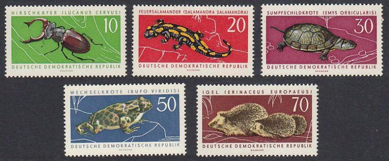 GDR Fauna Protection Campaign 2nd series 5v 1963 MNH SG#E699-703 MI#978-982