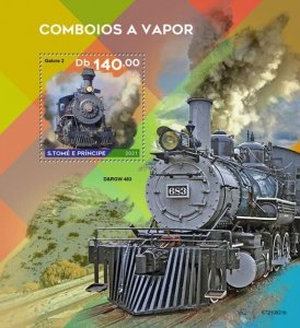 St Thomas - 2021 Galore 2 Steam Train - Stamp Souvenir Sheet - ST210821b