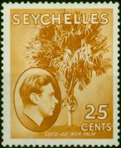 Seychelles 1938 25c Brown-Ochre SG140a Fine MM