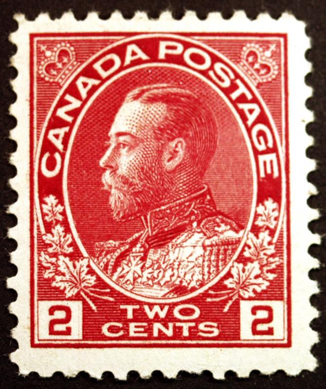 Canada #106 2c Carmine 1911 King George V  Fresh Mint