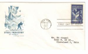 US 1090 (Me-6) 3c Steel Industry on FDC Farnam Cachet ECV $10.00