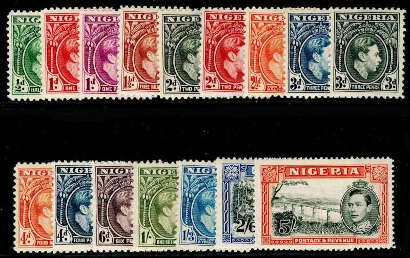 NIGERIA SG49-59b, COMPLET SET, LH MINT. Cat £60.