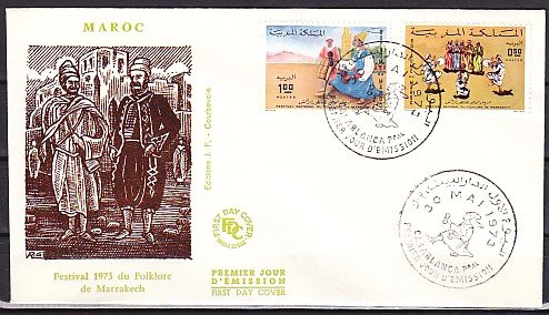 Morocco, Scott cat. 300-301. Folklore Festival Music & Dance. First day cover. ^