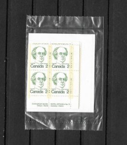CANADA-1973, Sc#587, Pl:2, MNH, MATCHED SET OF FOUR-CARICATURES-WILFRID LAURIER.