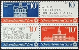 US Scott # 1543-1546; 10c Bicent.. from 1974; MNH, og, VF;  Block of 4