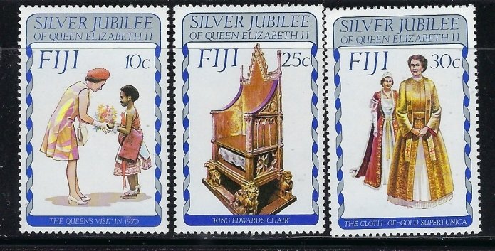 Fiji 371-73 MNH 1977 QEII Silver Jubilee (fe2023)
