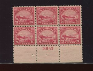 C6 Air Mail Mint Plate Block of 6 Stamps NH (Stock C6  PB A1)