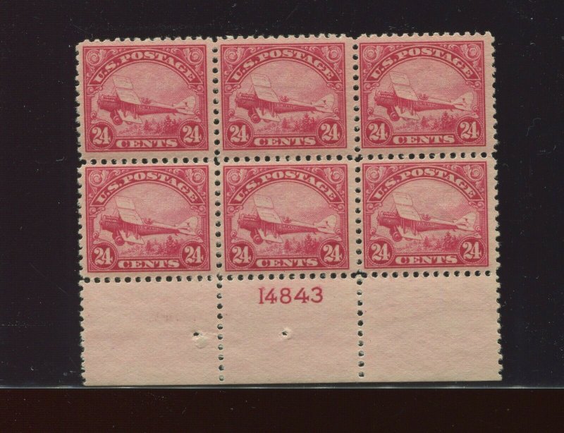 C6 Air Mail Mint Plate Block of 6 Stamps NH (Stock C6  PB A1)