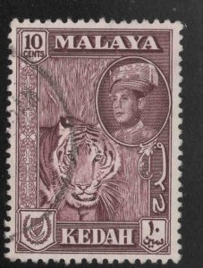 MALAYA Kedah Scott 100 Used Tiger stamp