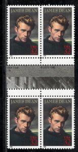 UNITED STATES SC# 3082 HORZ GUTTER BLK/4 VF/NH