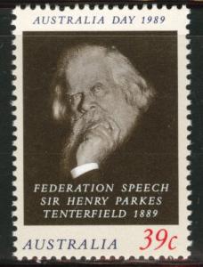 AUSTRALIA Scott 1105 MNH** 1989 Henry Parkes stamp CV$0.75