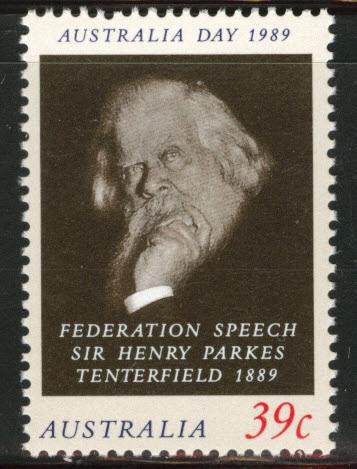 AUSTRALIA Scott 1105 MNH** 1989 Henry Parkes stamp CV$0.75