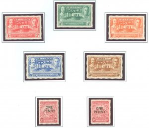 Barbados #203-206/209/209b Unused Single (Complete Set)