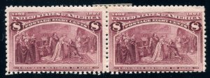 #236  Eight cent Columbian(Pair)  Mint ogh    ⭐⭐⭐⭐⭐