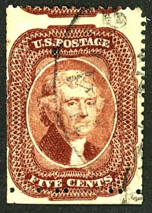 U.S. #28 USED PALE RED  BROWN