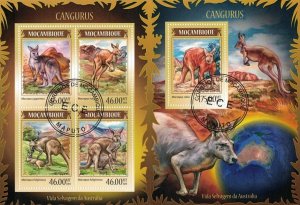 MOZAMBIQUE 2014 - Kangaroos/ complete set (sheet+block)