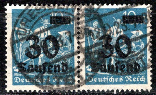 Germany Reich Scott # 248, used, pair, exp.h/s, Mi# 284