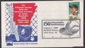 United States - Aug 7, 1989 Little Rock, AZ Baseball 150th Anniv.