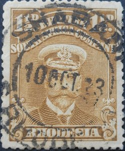 Rhodesia Admiral One and a HalfPence with SHABANI (DC) postmark