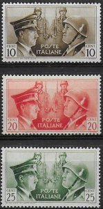 1941 Italia German-Italian Axis not issued 3v. MNH Sassone n. 457A/C