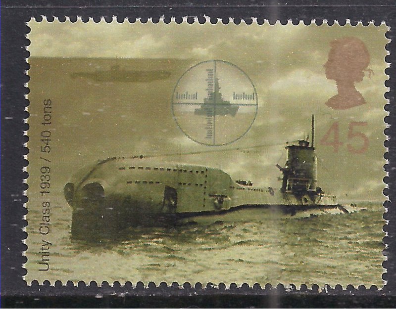 GB 2001 QE2 45p Unity Class Submarine 1939 15 1/2 x 15 Umm SG 2204a ( K1465 )