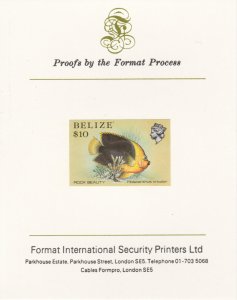 BELIZE 1984 MARINE LIFE imperf on FORMAT INT PROOF CARD