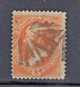 #163Used w/Fancy Geo. Circular Cancel of Carets likely NY Foreign  (JH 7/7)