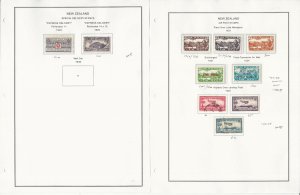 New Zealand Stamp Collection on 2 Steiner Pages,  C1-C5+, Airpost, JFZ