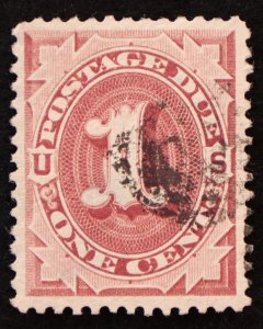 U.S. Used Stamp Scott #J22 1c Postage Due, Superb. Target Cancel. A Gem!