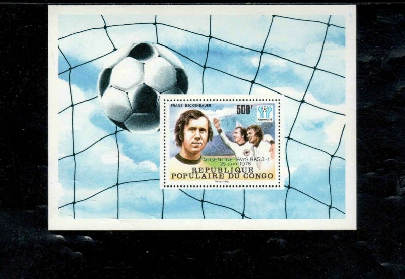 CONGO PEOPLES REP. #486 1986 WINNERS WORLD CUP SOCCER MINT VF NH O.G S/S