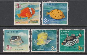 Ryukyu Islands 151-155 Fish MNH VF