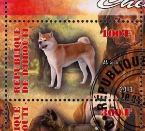 Dogs Stamp Pet Alaskan Malamute American Akita Eurasier Souvenir Sheet MH