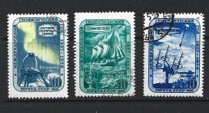 RUSSIA - 1958 INTERNATIONAL GEOPHYSICAL YEAR - SCOTT 2089 TO 2091 - USED