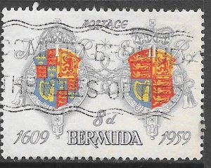 Bermuda 172: 8d Arms of James I and Elizabeth II, used, VF