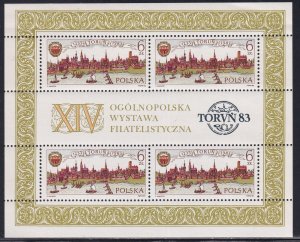 Poland 1983 Sc 2581a Torun Municipality 750th Anniversary Stamp SS MNH