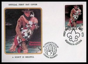 Liberia Norman Rockwell - A Scout is Helpful (1979) FDC