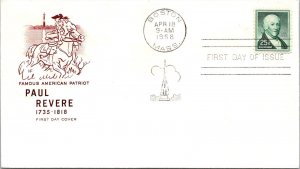 FDC 1958 SC #1048 Farnam Cachet - Boston, Mass - Unaddressed - Single - F75653