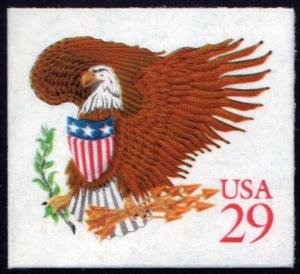 U.S.#2597 Eagle & Shield (Red)29c Die Cut Single, MNH