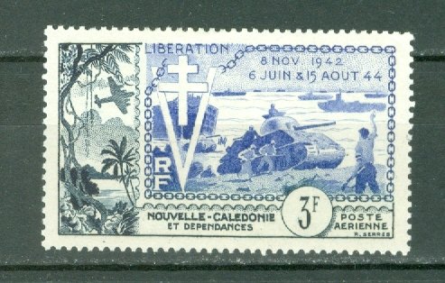 NEW CALEDONIA 1954 LIBERATION #C25 MINT LIGHT H