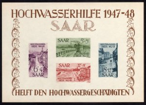 1948, Germany Saar, Souvenir sheet, MNH, Sc B64a, Mi BL1
