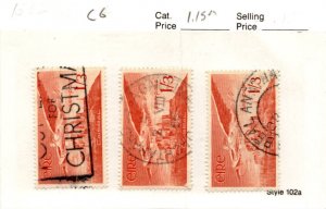 Ireland, Postage Stamp, #C6 (3 Ea) Used, 1949 Airmail (AH)