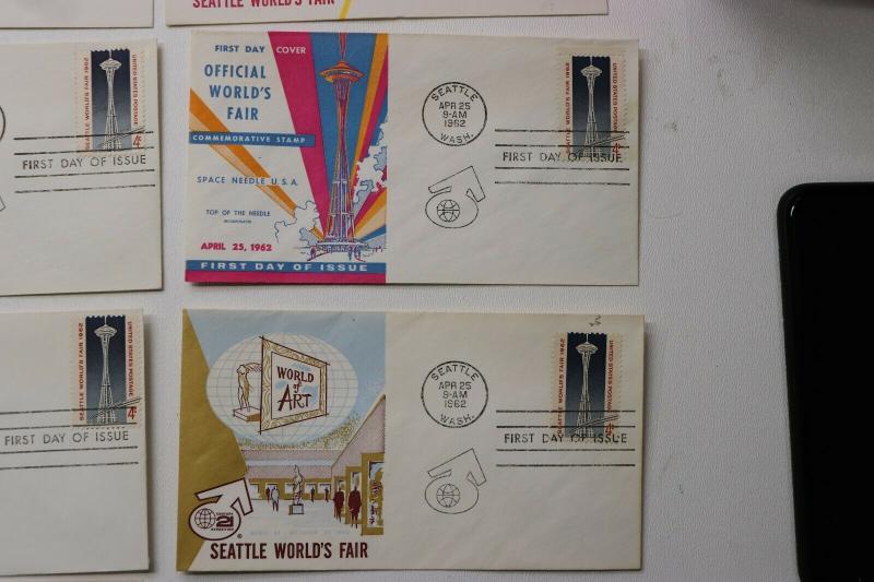 Seattle World's Fair 1962 lot official FDC cachet 13 Century 21 Expo sticker