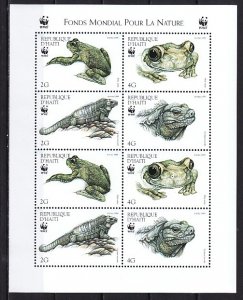 Haiti, Scott cat. 913 a-d. Frogs sheet of 2 sets.