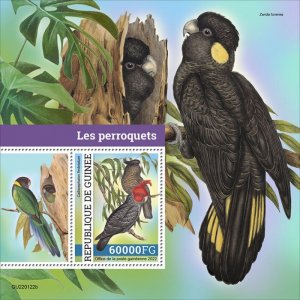 GUINEA - 2022 - Parrots - Perf Souv Sheet - Mint Never Hinged