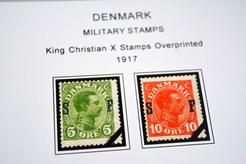 COLOR PRINTED DENMARK 1851-2010 STAMP ALBUM PAGES (186 illustrated pages)