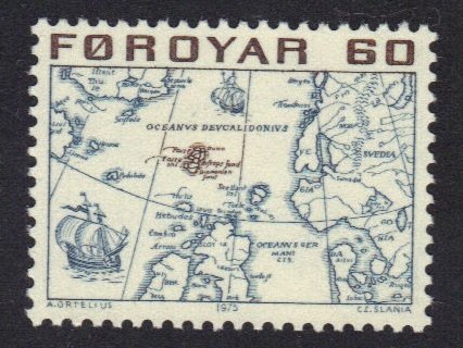 Faroe Islands  #10  MNH  1975 old map  60o