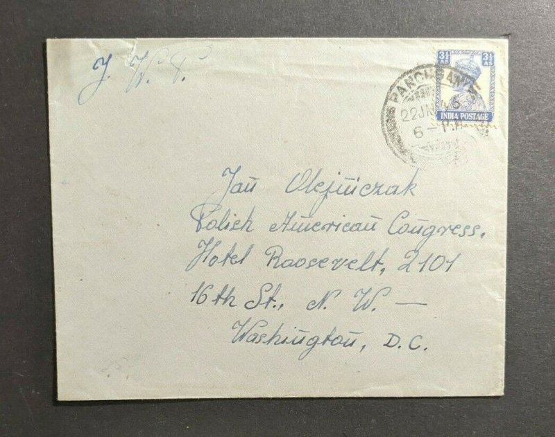 1946 Panchgani India Cover to Washington DC USA